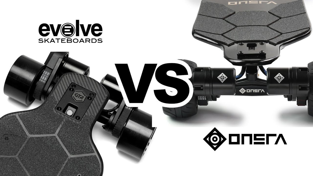 ONSRA vs Evolve electric skateboard comparison – torque, range, and speed test proving ONSRA performance advantage