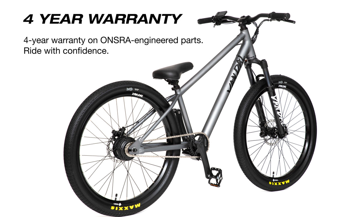 ONSRA VANDAL electric bike – "4 year warranty"