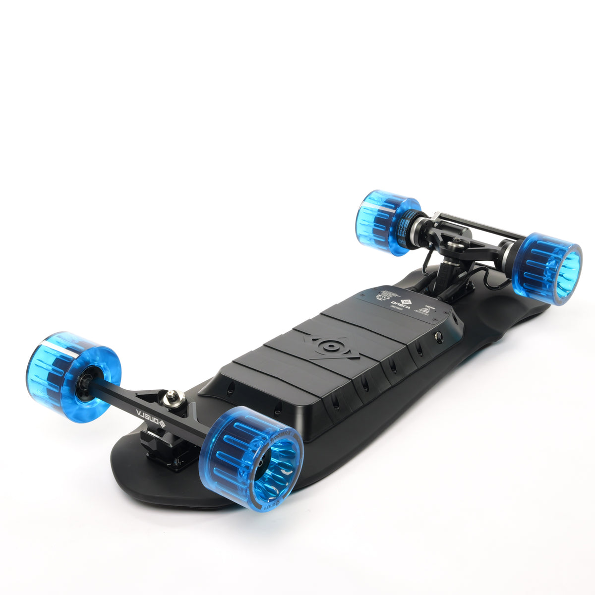 Challenger 2 electric skateboard with kicktail deck, all-CNC trucks and components, high performance esk8 longboard for commuting and carving