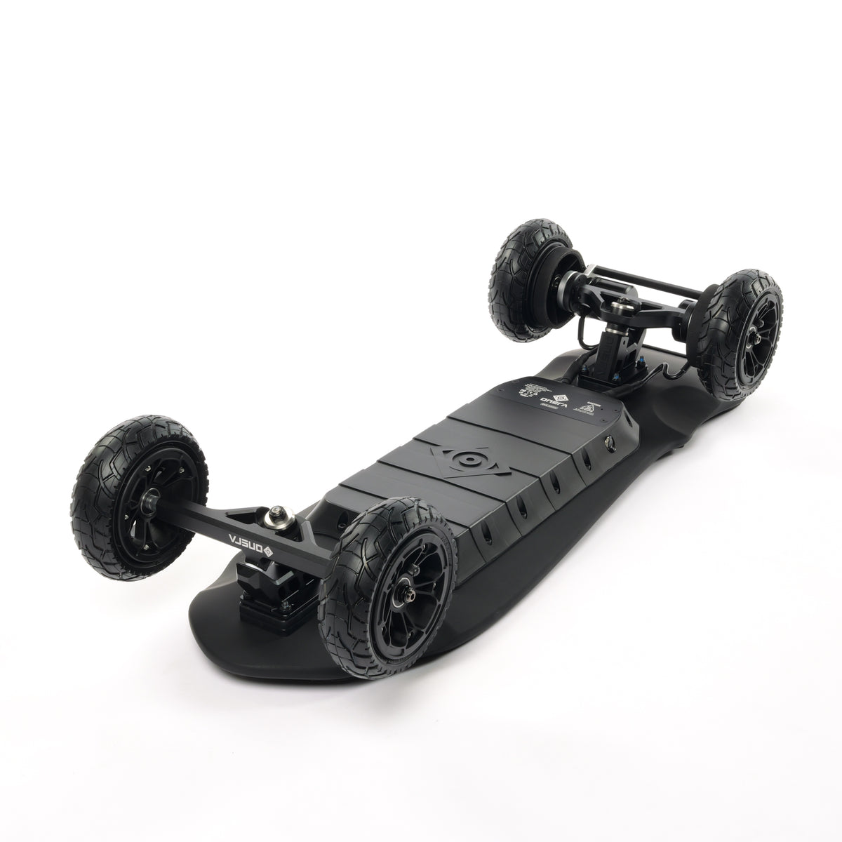 Challenger 2 electric skateboard with kicktail deck, all-CNC trucks and components, high performance esk8 longboard for commuting and carving