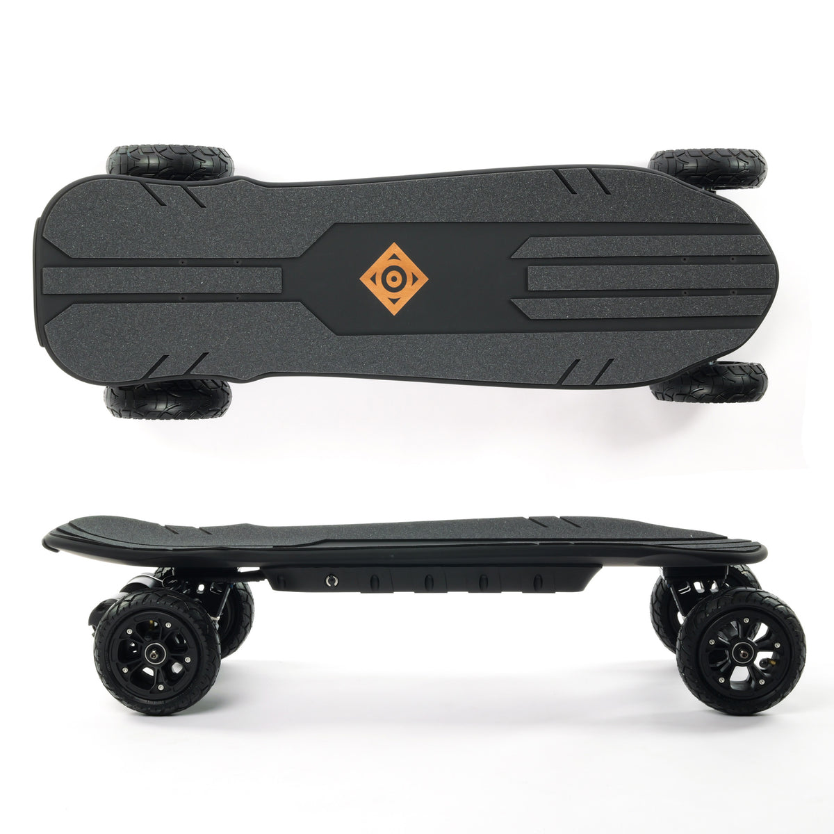 Challenger 2 electric skateboard with kicktail deck, all-CNC trucks and components, high performance esk8 longboard for commuting and carving
