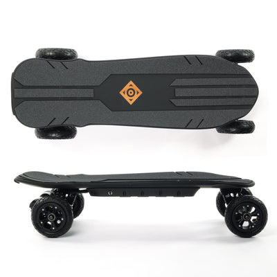 Challenger 2 electric skateboard with kicktail deck, all-CNC trucks and components, high performance esk8 longboard for commuting and carving