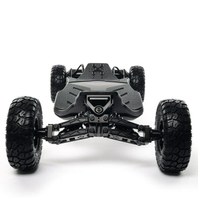 VELAR off-road electric longboard with full suspension, CNC-machined suspension trucks, and large all-terrain tires for a smooth and controlled ride over rough terrain.