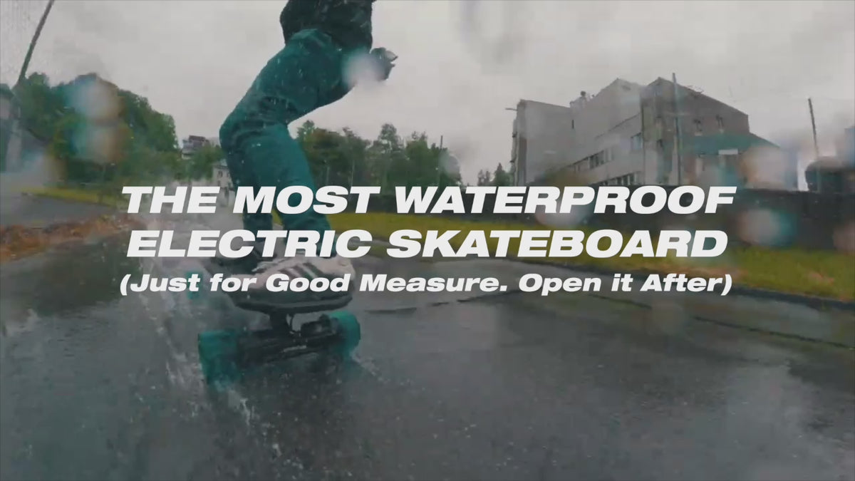 Load video: ONSRA Challenger 2 riding through water – the most waterproof electric skateboard